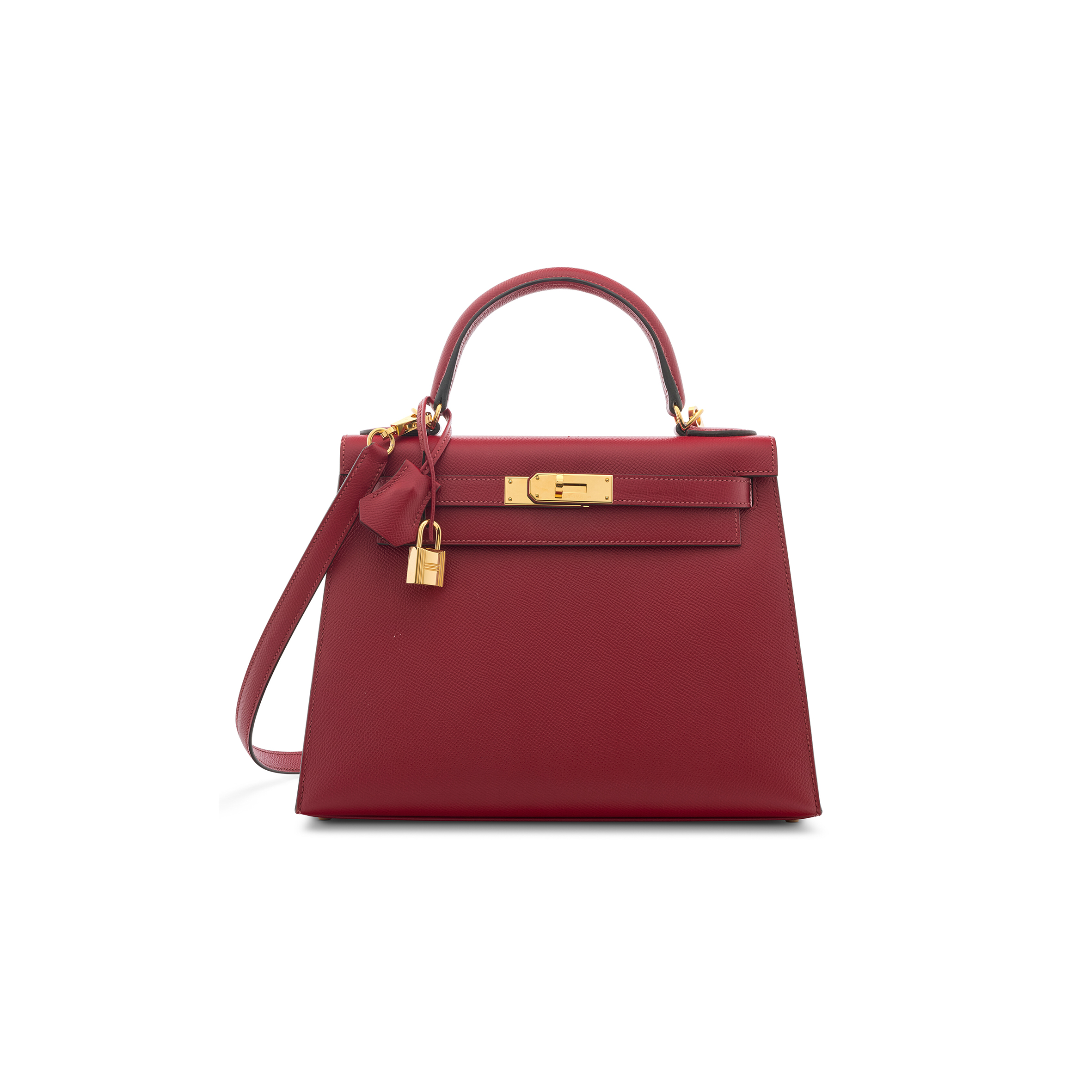 H**mes master a rouge garance epsom leather sellier kelly 28 with gold hardware (28*22*10cm)